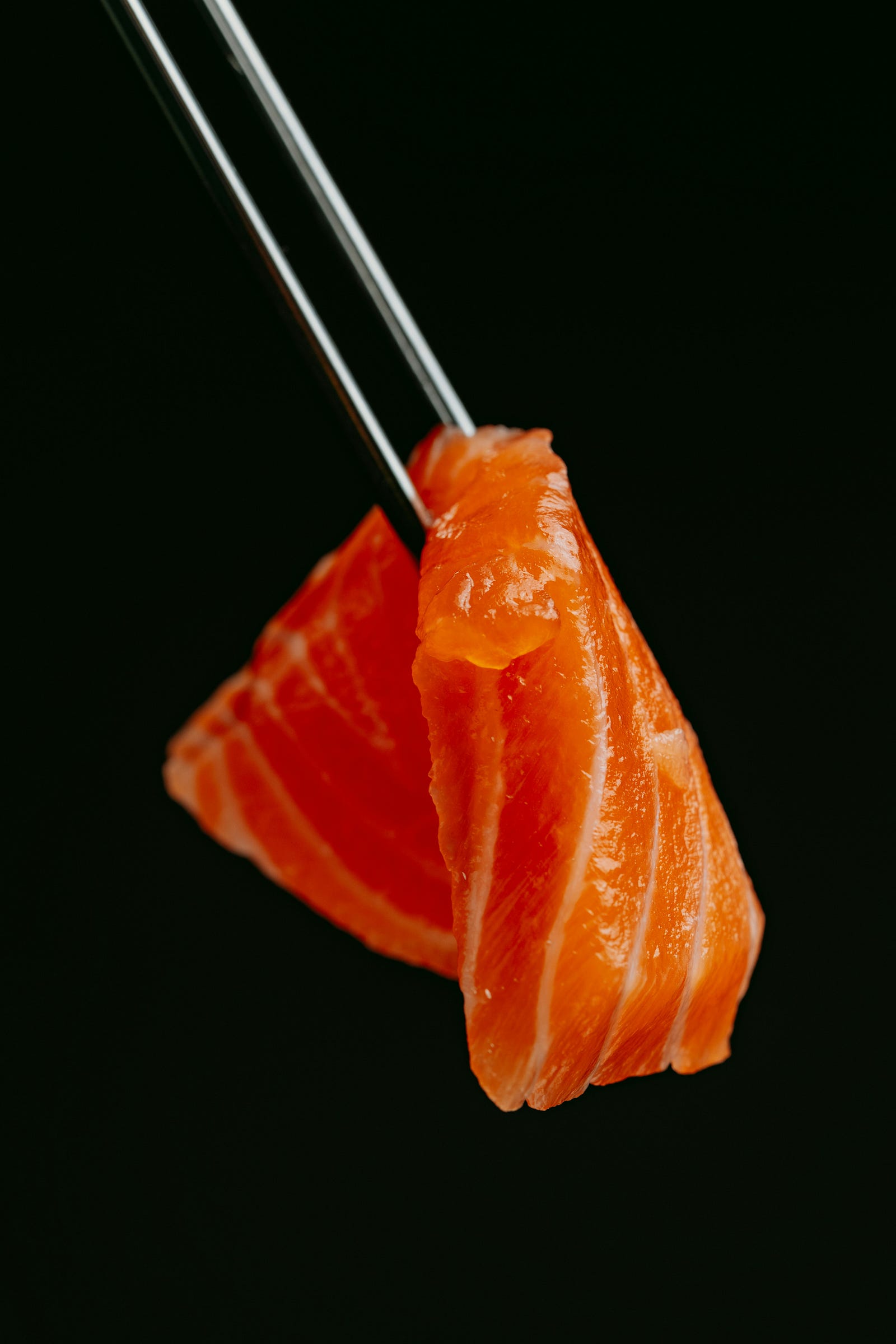 A piece of uncooked salmon.