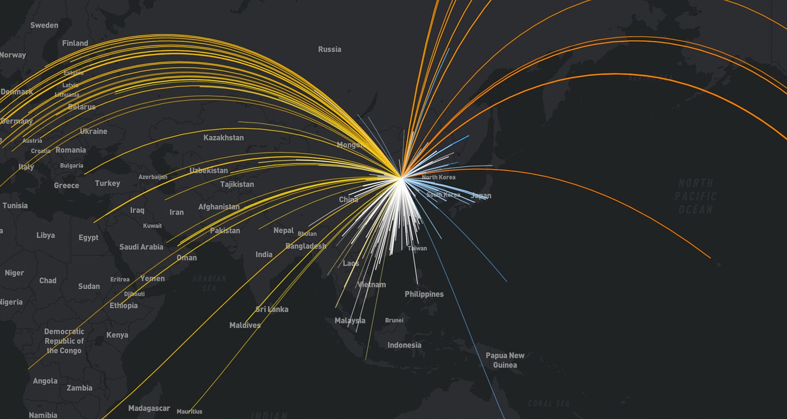 Track your jetlag with data-driven line-color – Points of interest