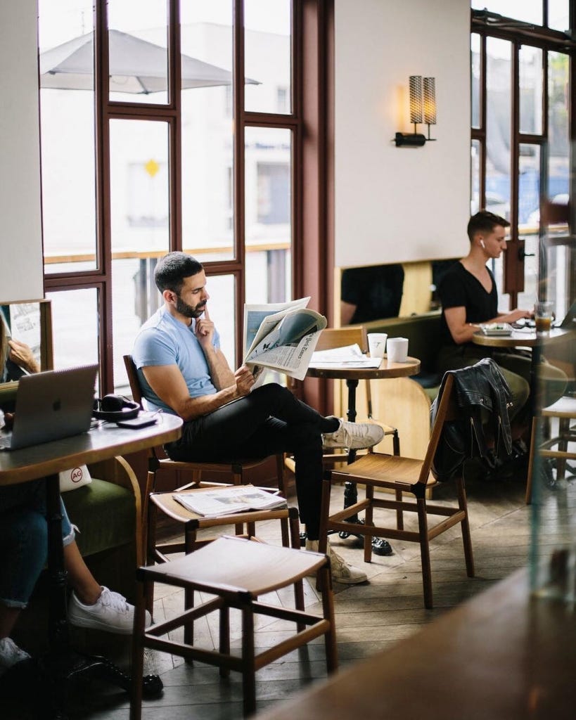 Fyrn's Shorty Backless Standard Chair in Verve Coffee Roasters LA