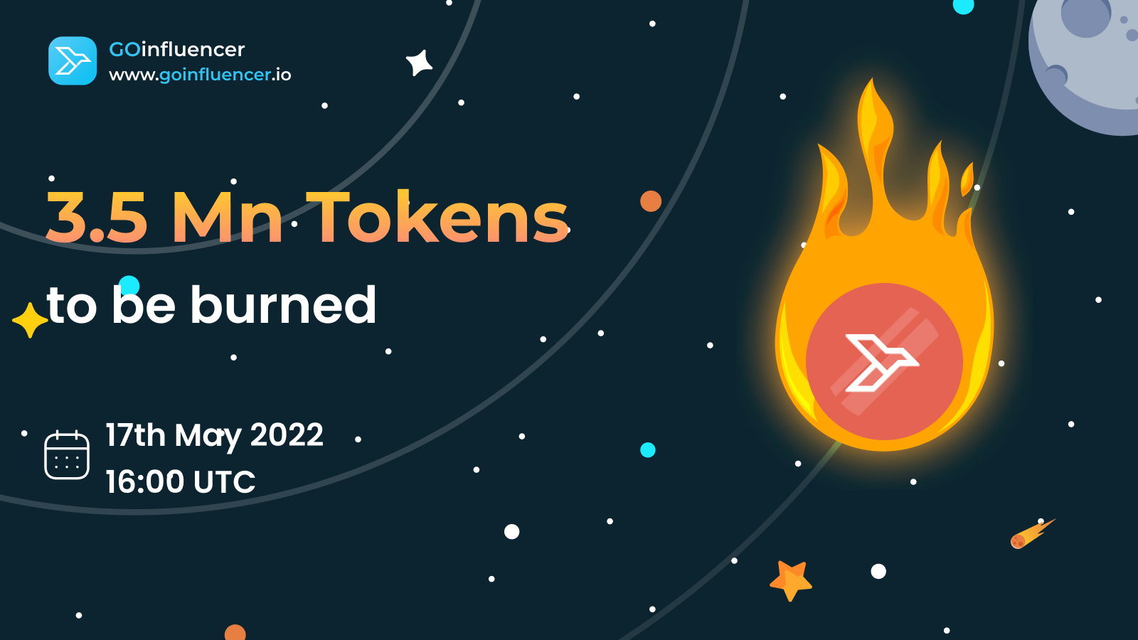 GOinfluencer to burn tokens worth 50% of its April 2022 revenue on 17th May 2022