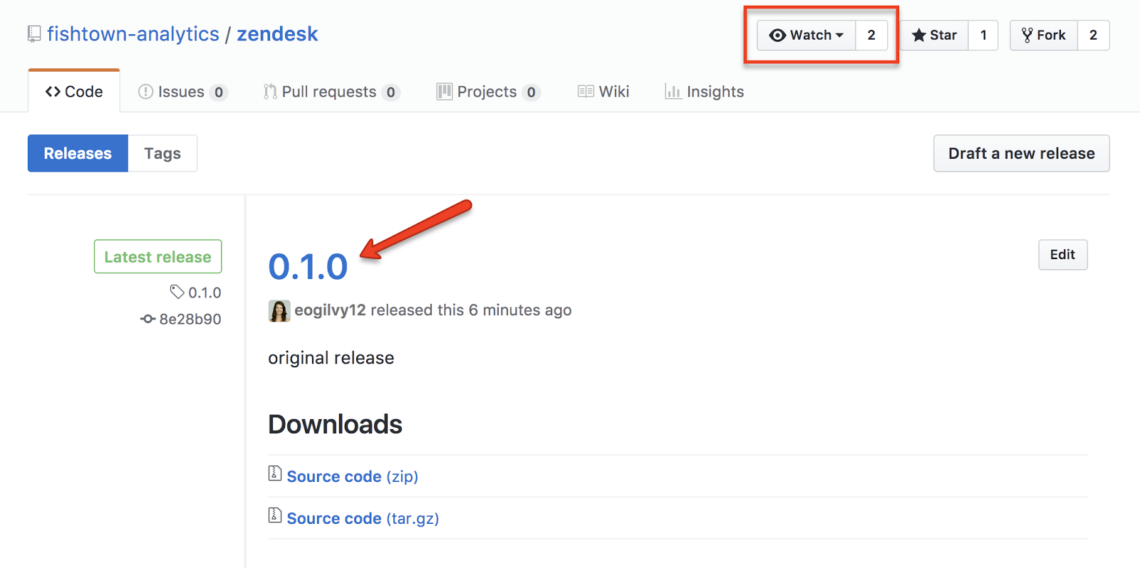 GitHub screenshot showing latest
release