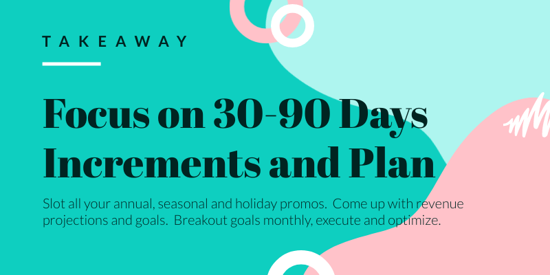Takeaway: Focus on 30–90 Days Increments and plan