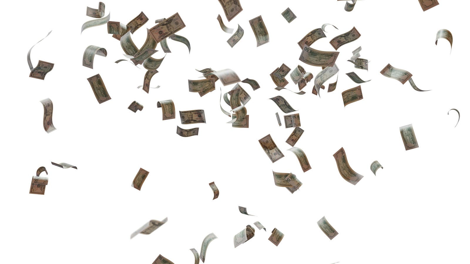 Dollar bills fly through the air. Anti-aging approaches have brought out many entrepreneurs.