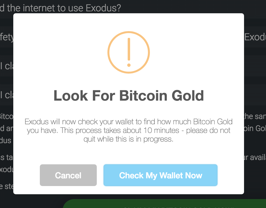 How to claim bitcoin gold exodus