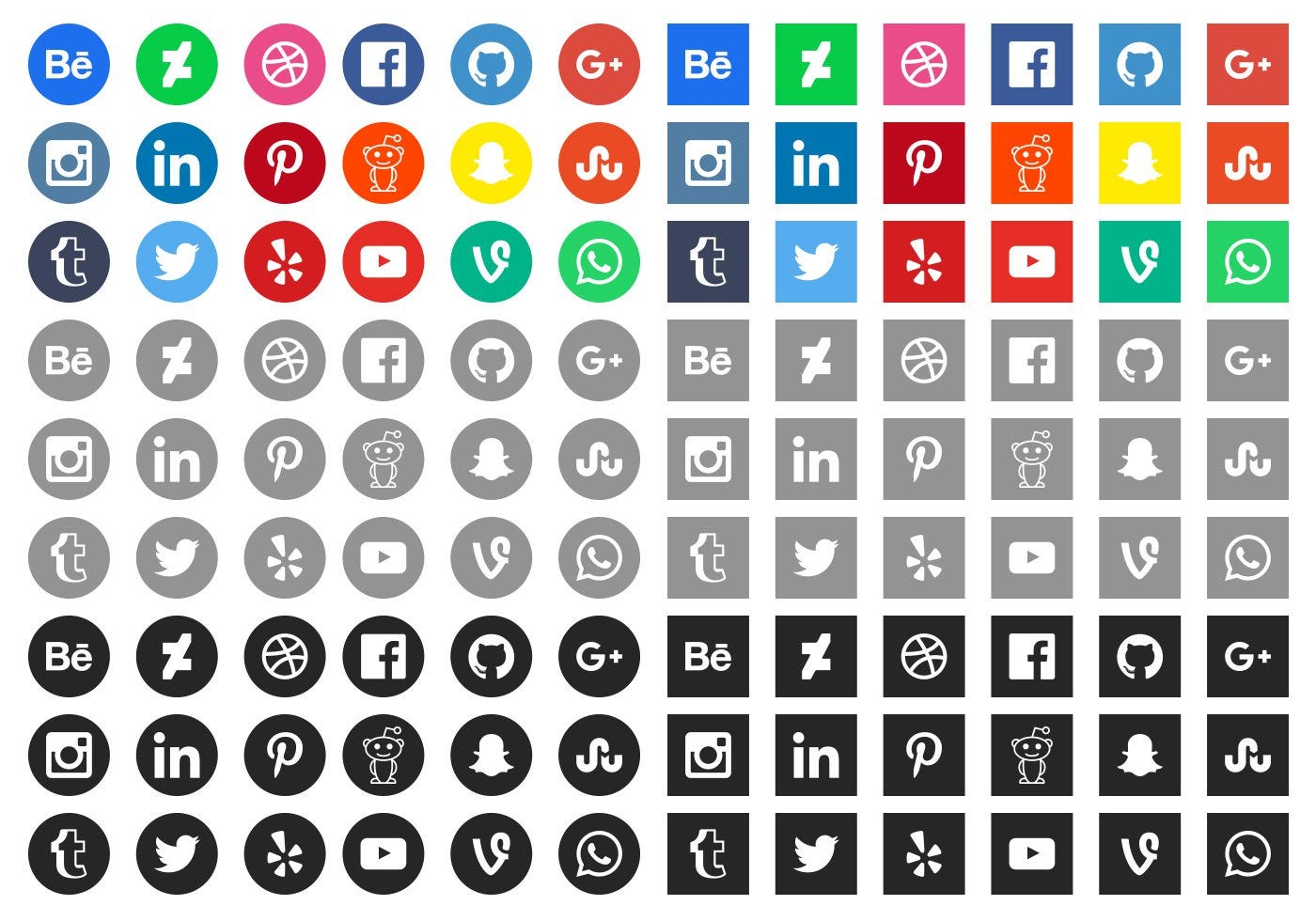 50+ Sets of Free Social Media Icons – Bradley Nice – Medium