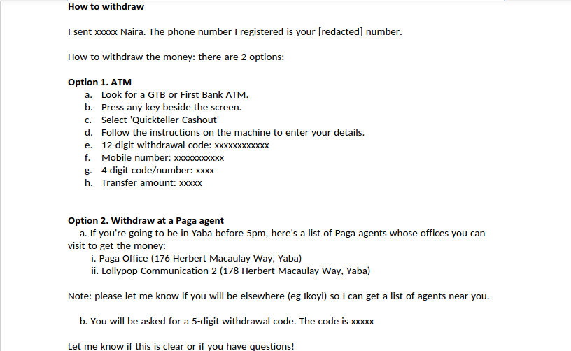 My Brief Experience With Paga Aixen Medium - to receive the money and all was well with the world again i wrote it in a note app first but then edited in google docs to remove personal and