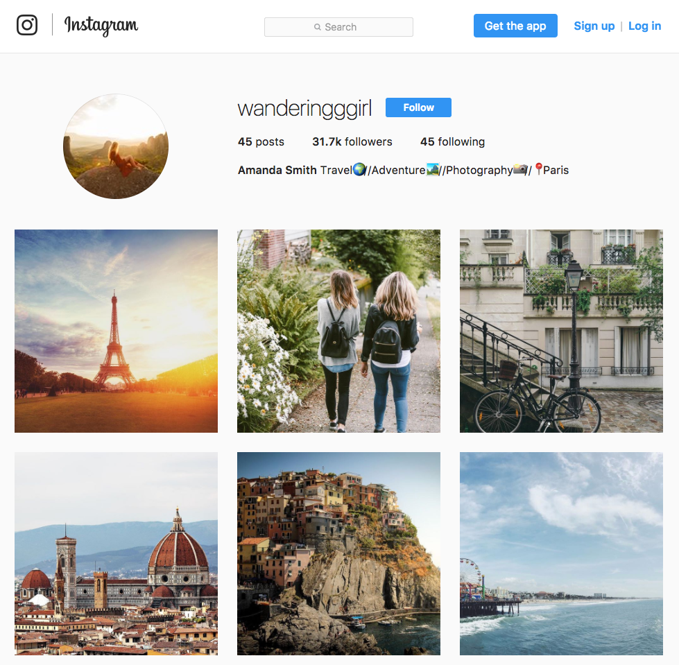to make the account more personalized we also included a few photos of wanderingggirl herself we accomplished this by using stock photo!   s of blonde - how to make money from lots of instagram followers