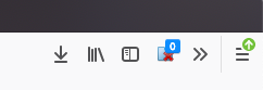 Screenshot that shows badged icons on the browser toolbar.