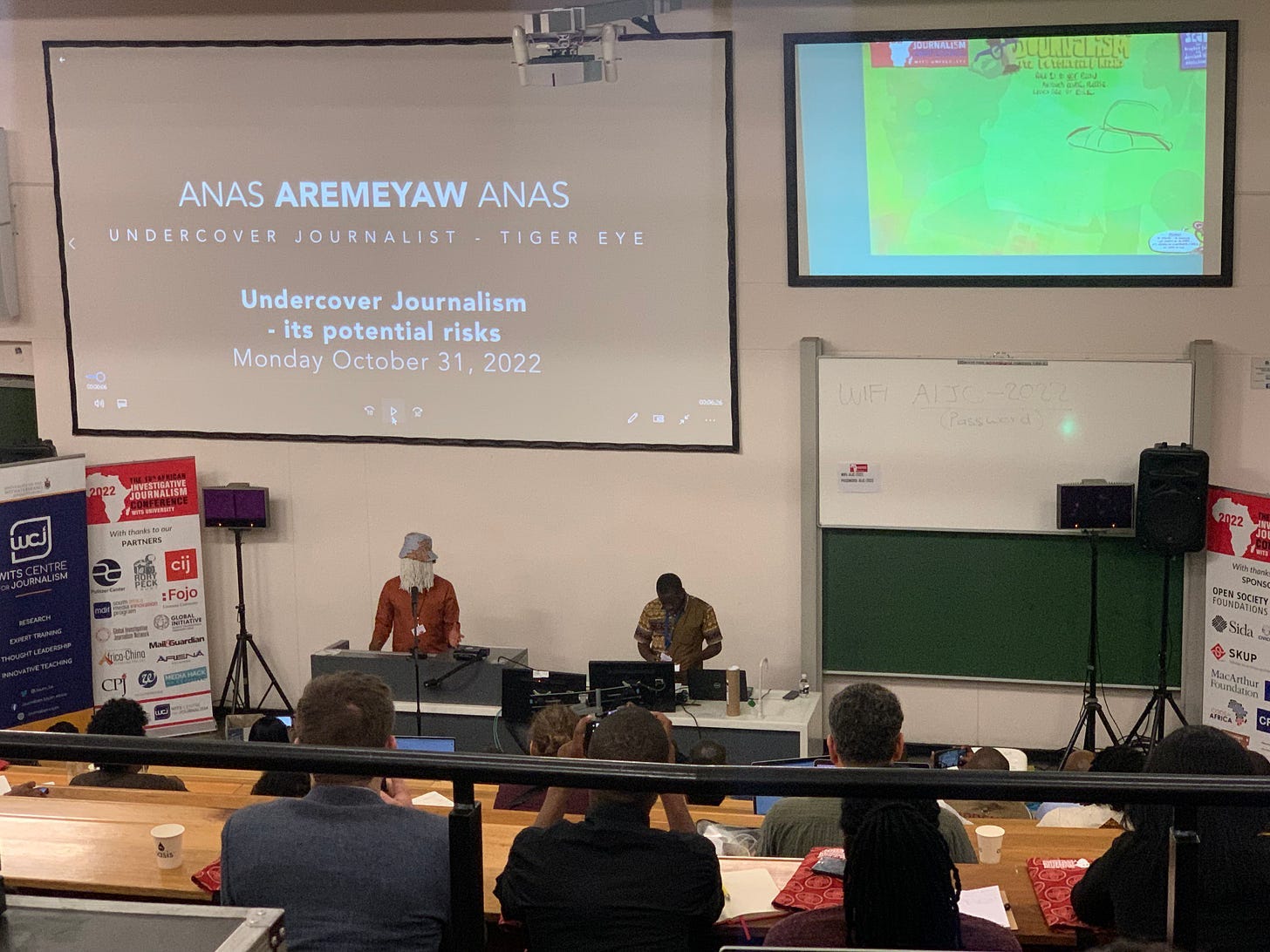 Anas Aremeyaw Anas, 🇬🇭 Under Cover Journalist — Tiger Eye at 18th African Investigative Journalism conference #AIJC Wits University, Johannesburg, South Africa #Mzansi 🇿🇦