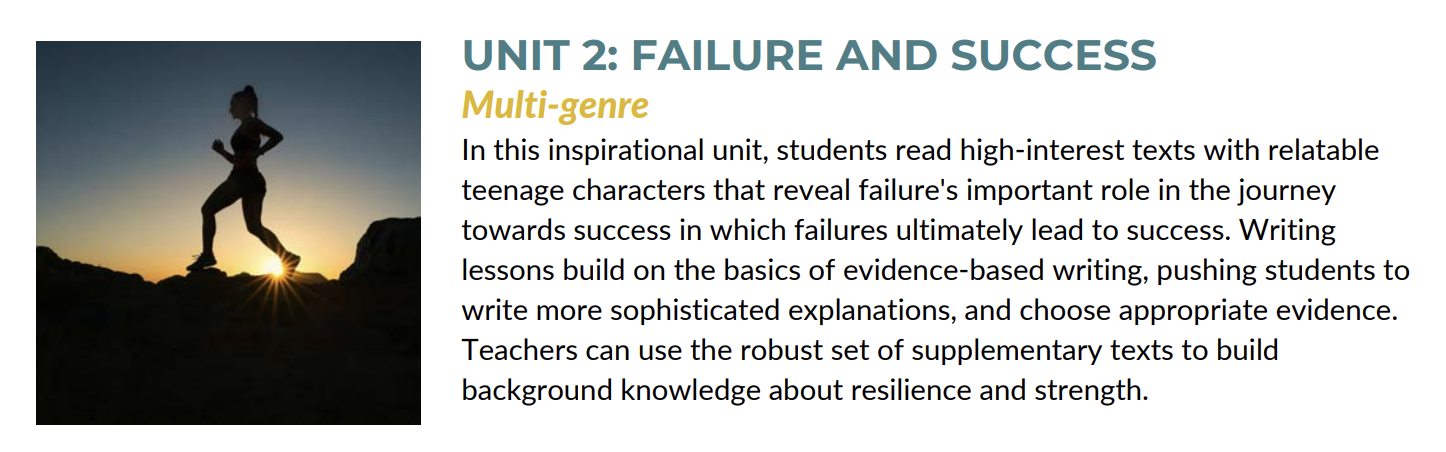 The description for the unit "Failure and Success."