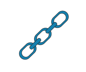 Blue cartoon chain links