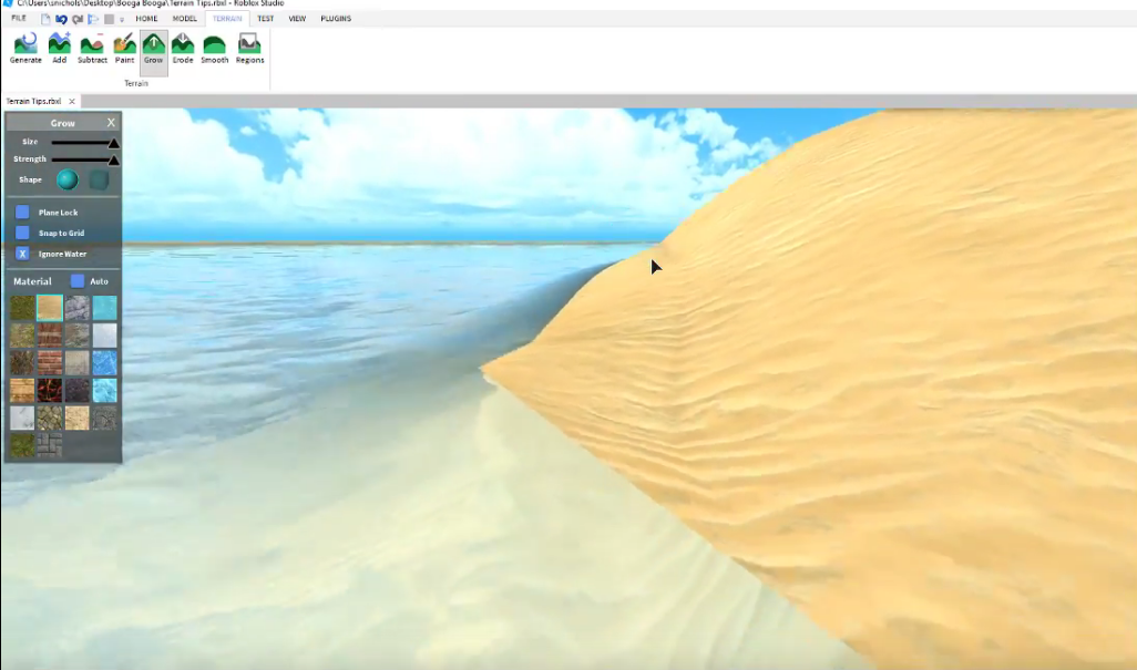 Tips For Building Beautiful Terrain Roblox Developer Medium - using the grow tool you get jagged lines and graphical issues
