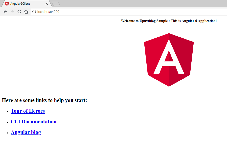Angular application served from container