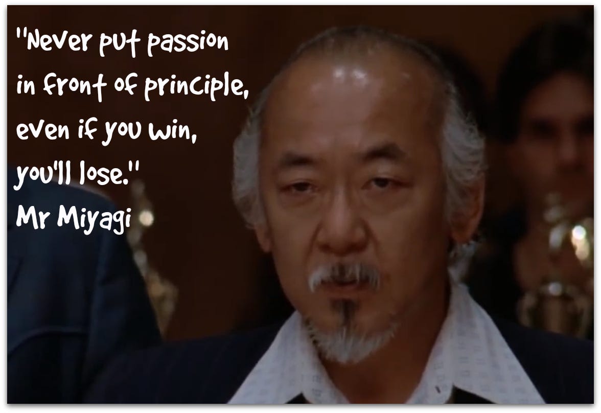 A selection of wisdom from The Karate Kid's Mr Miyagi