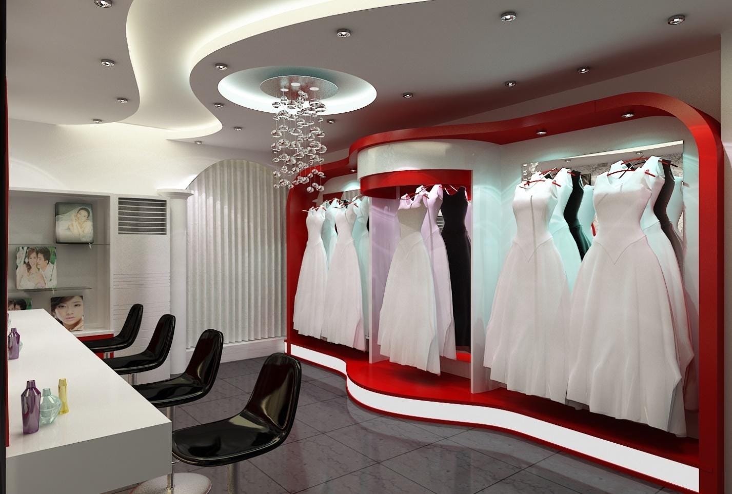 Kết quả hình ảnh cho Thiết kế thi công showroom áo cưới: