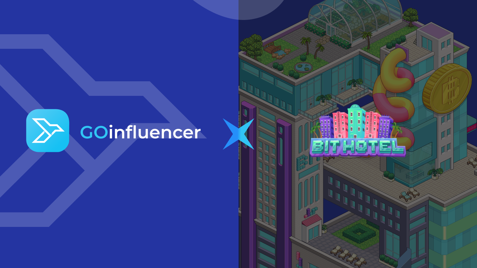 GOinfluencer partnership announcement with Bit Hotel