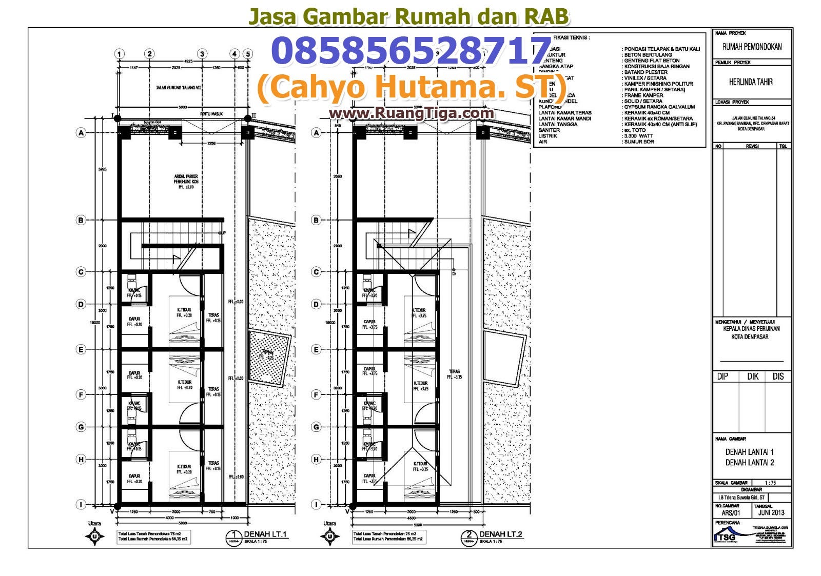 085856528717 Jasa Desain Rumah Minimalis Modern Jasa Gambar IMB