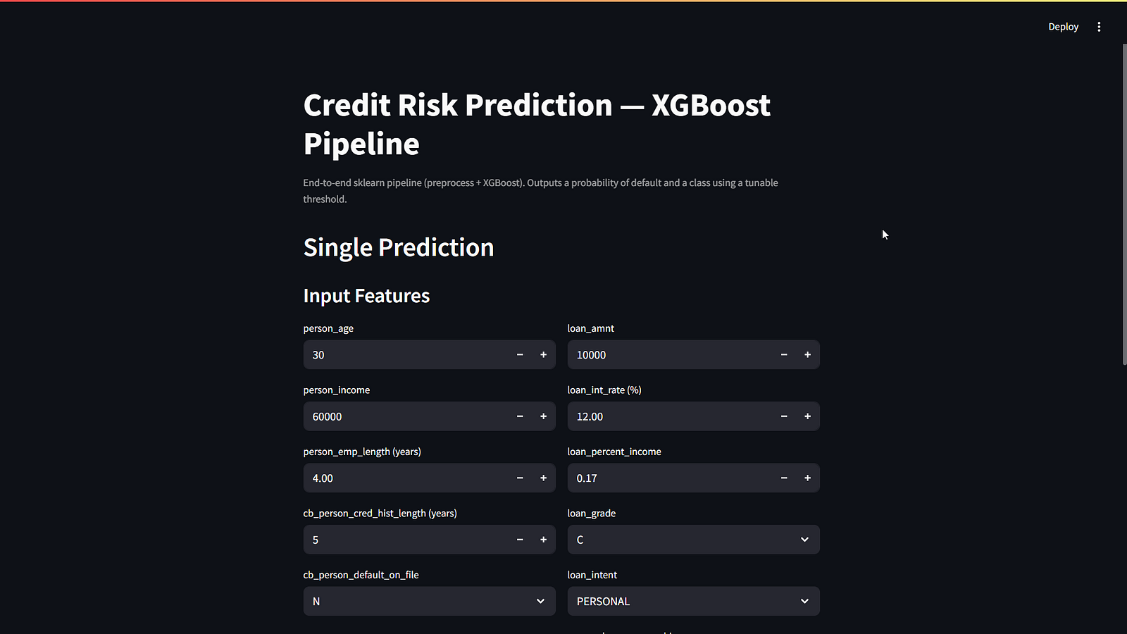 How I Built a Credit Risk Prediction App Using Python, XGBoost, and Streamlit