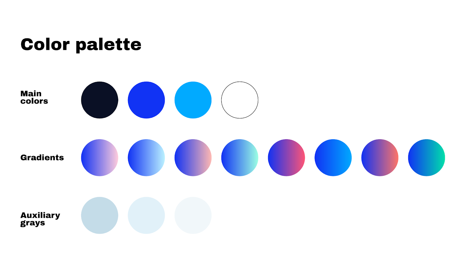 Illustration of the new Code for All color palette which has different shades of blue.