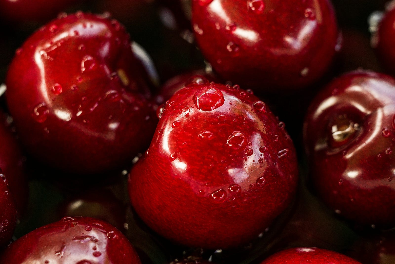 Wet red apples. I try to eat fruit as an alternative to table sugar-containing treats.