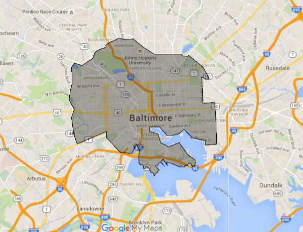 How urban is Baltimore compared to other U.S. cities?