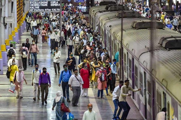 Mumbai Local Train Crowd