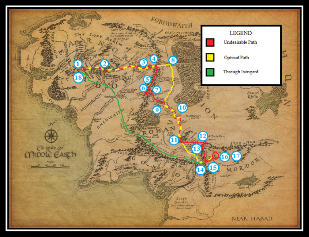 journey of frodo and sam map