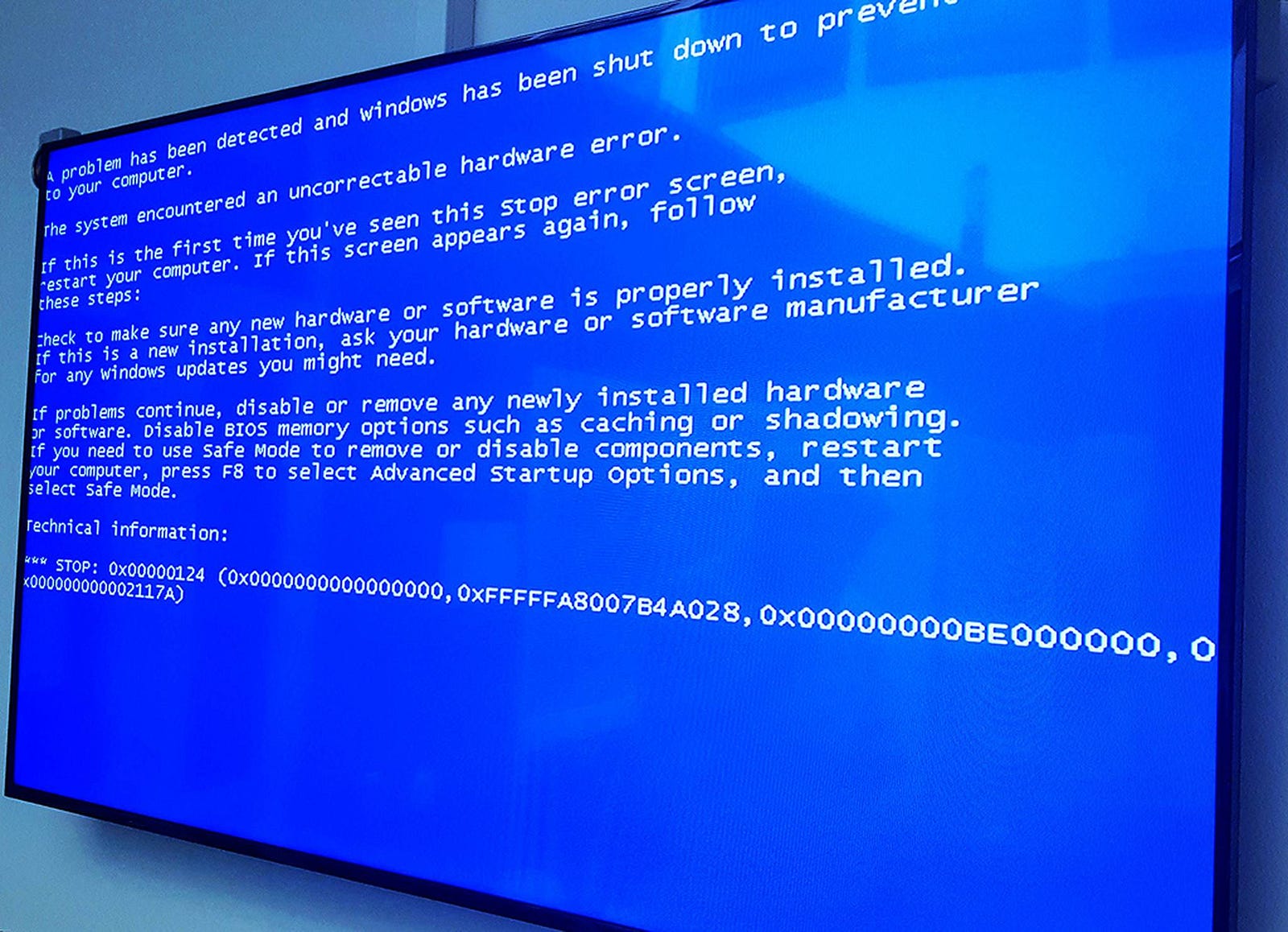 how to solve the blue screen problem