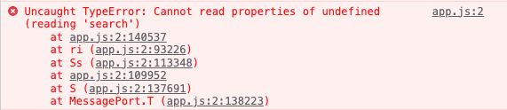 Uncaught TypeError: Cannot read properties of undefined (reading ‘search’)