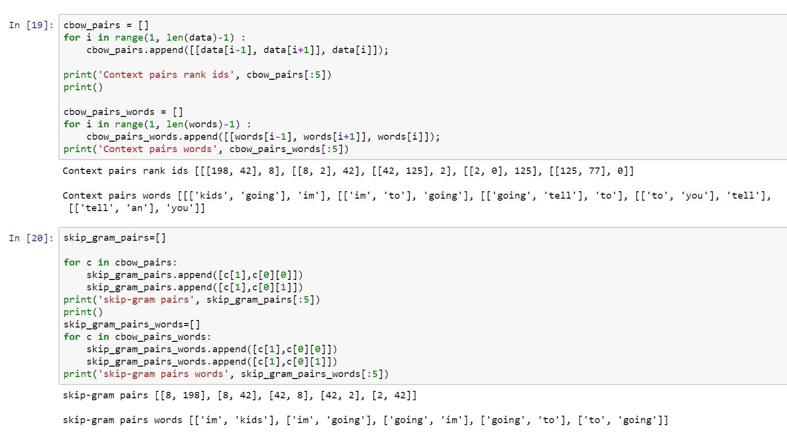 Chapter 9.2: NLP- Code for Word2Vec neural network(Tensorflow).