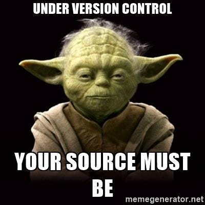 Under Version Control, Your Source Must Be