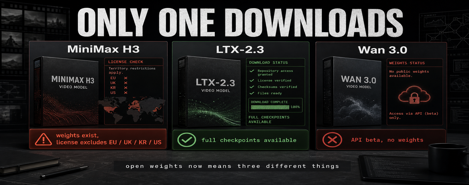Three Open Video Models Dropped. I Could Only Download One.