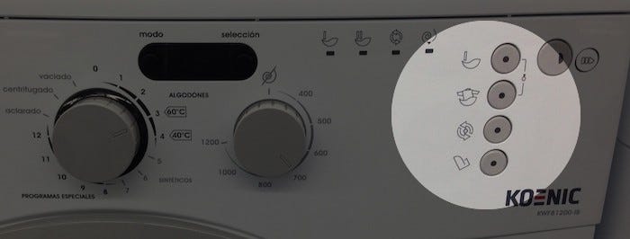 Иконки на стиральной машине