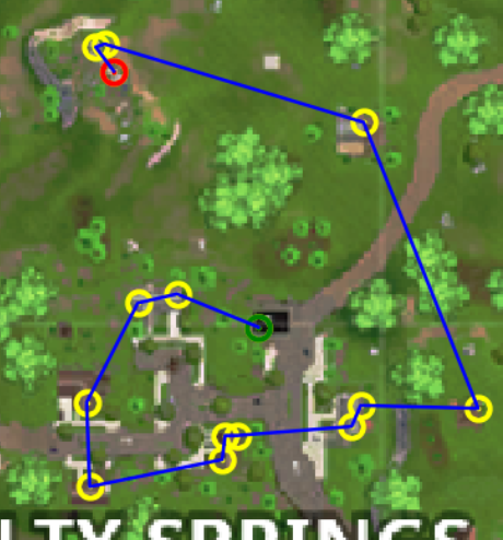 optimal looting path for salty springs - fortnite salty springs map