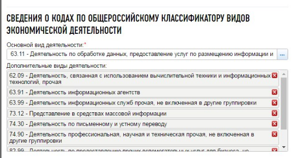 Коды деятельности при регистрации ип бухгалтерия это