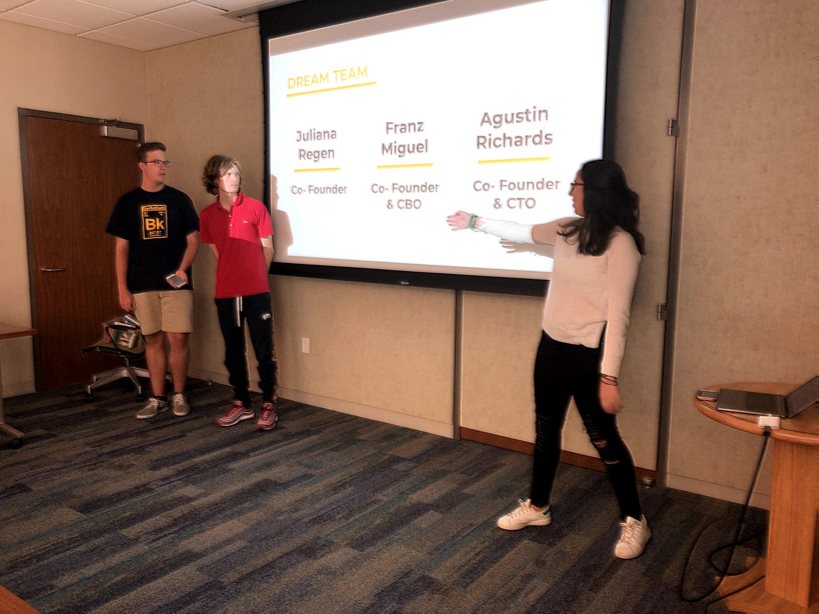 Summer ’18 students pitching their project