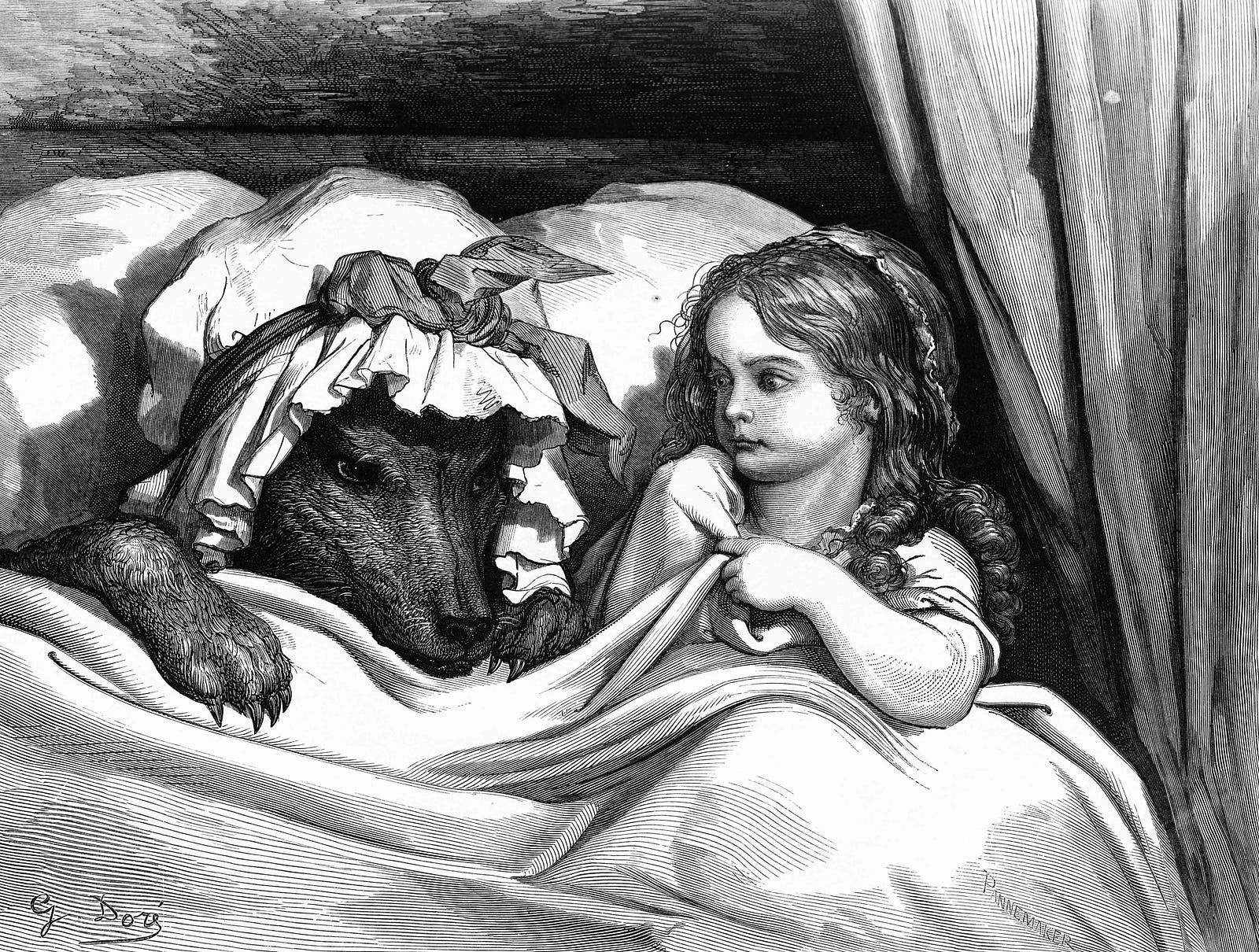 “Little Red Riding Hood,” illustrated by Gustave Doré, via Tulane University.