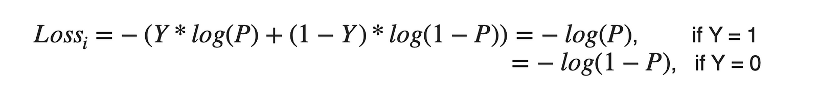 Binary cross entropy formula