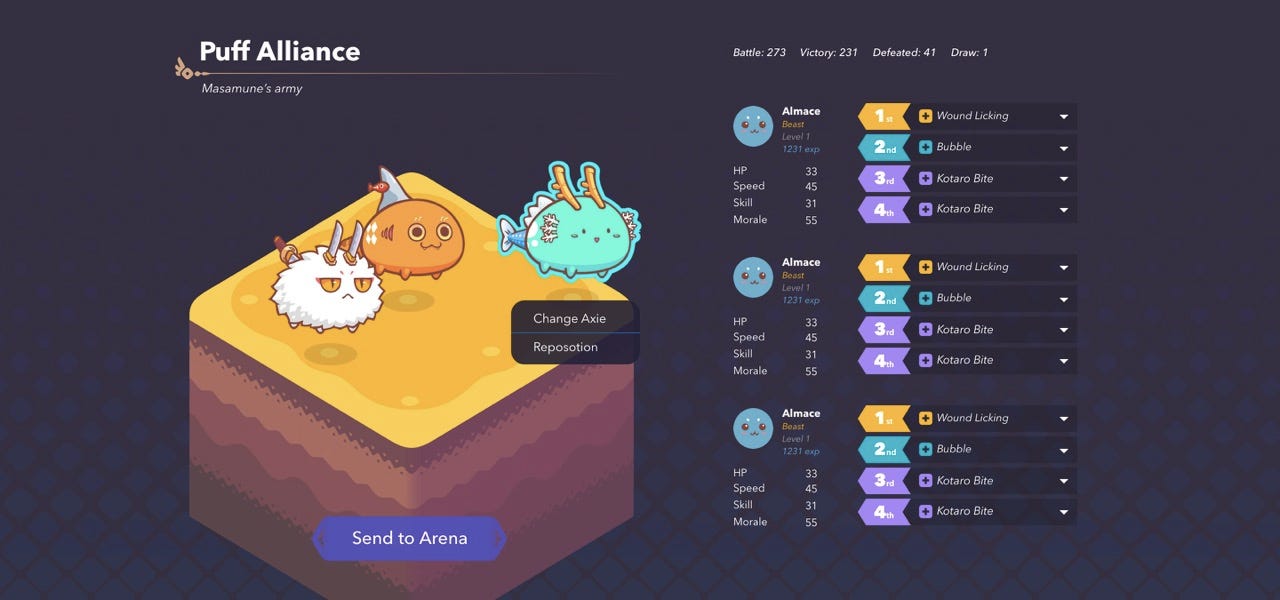 axie infinity updates