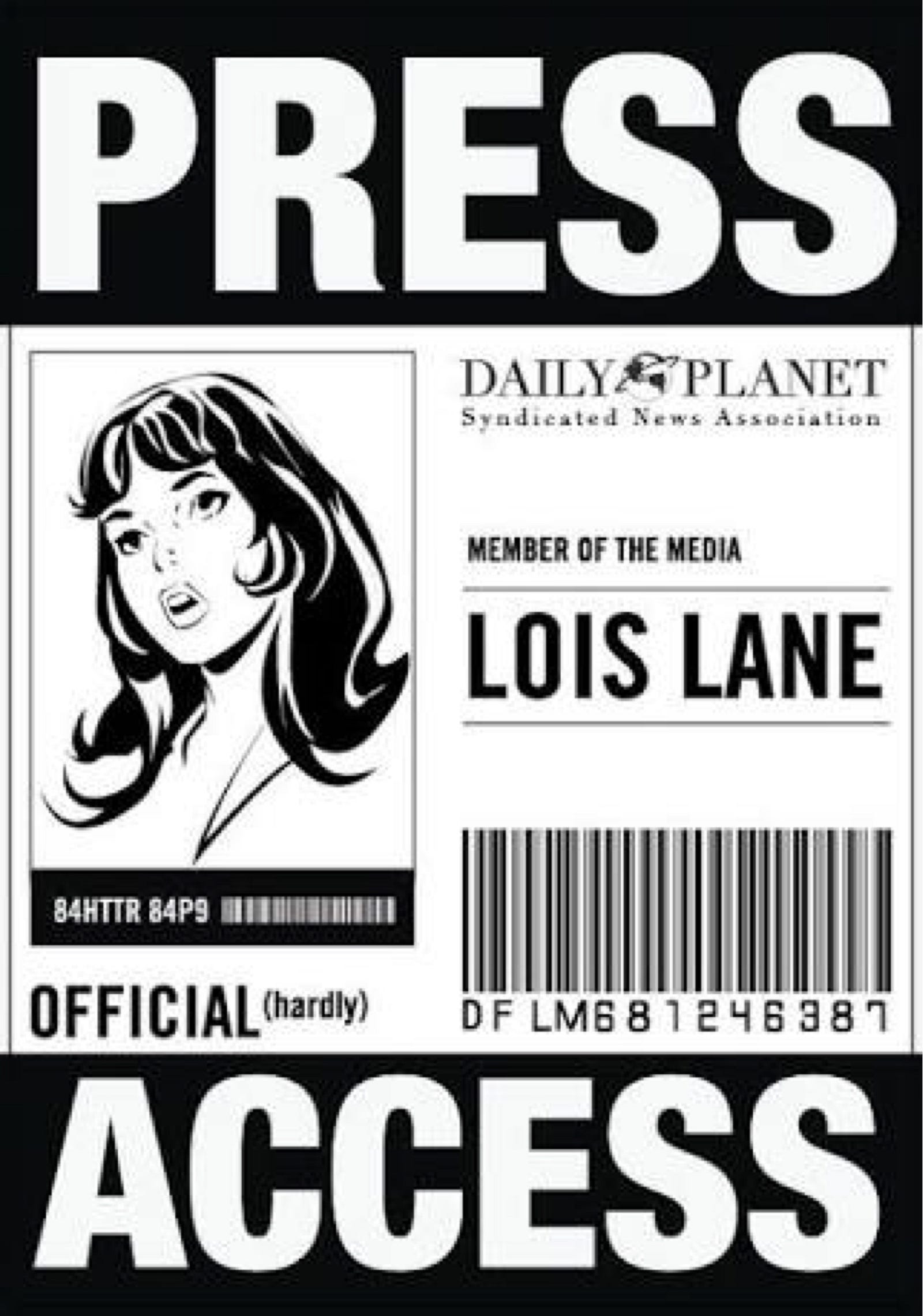 Printable Lois Lane Press Badge Free Template