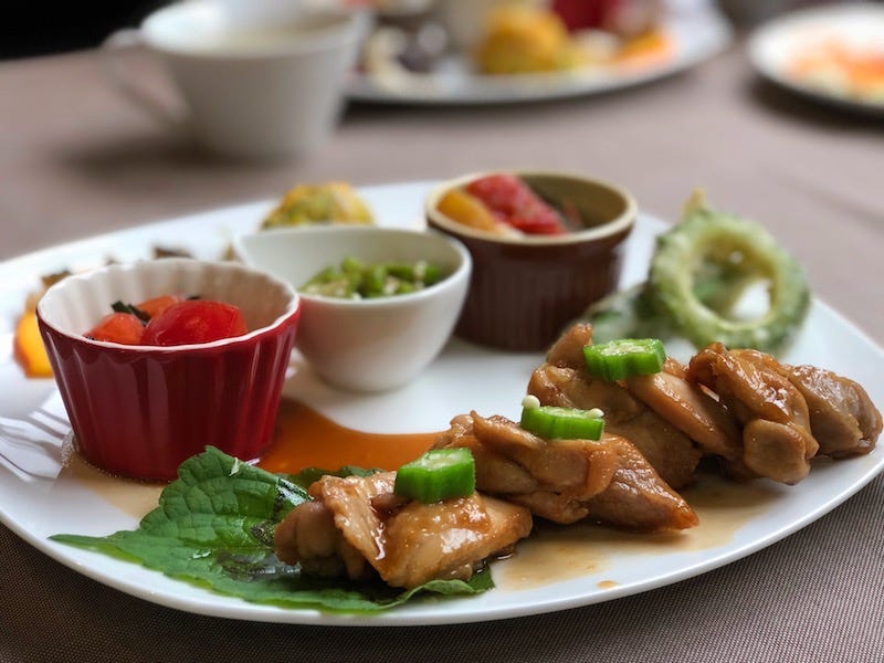 A lunch plate at the Vege Cafe Ms in Oita Prefecture Bungo-Ono area