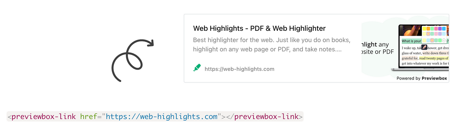 Previewbox link component