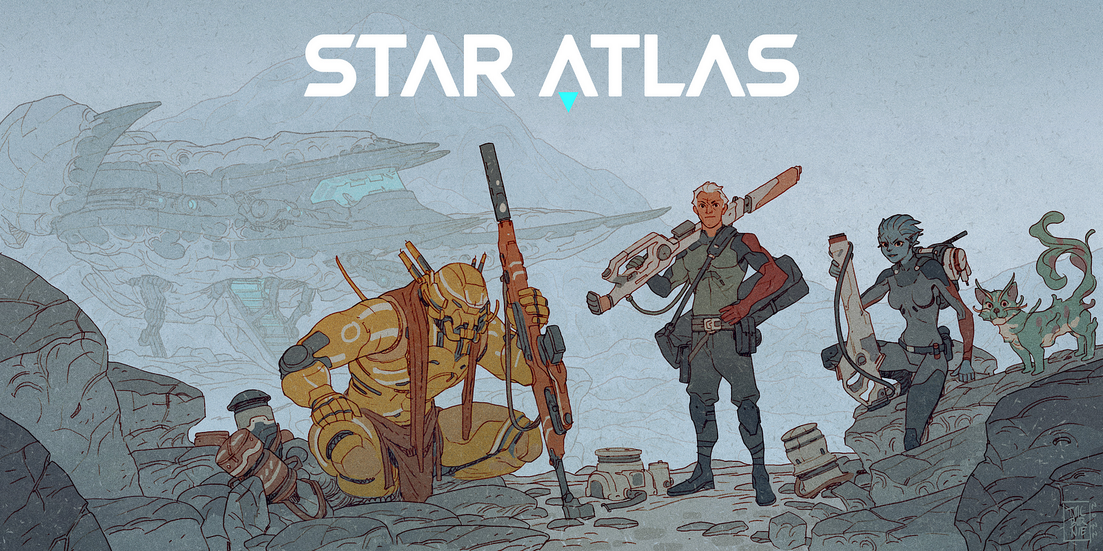 A depiction of the art used in the Star Atlas graphic novel