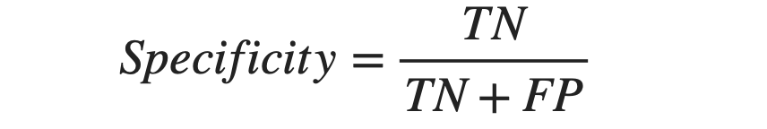 Specificity formula