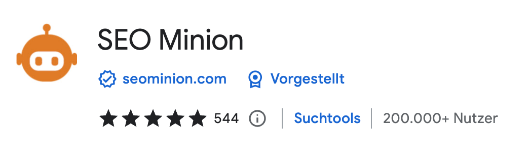 SEO Minion Chrome Extension