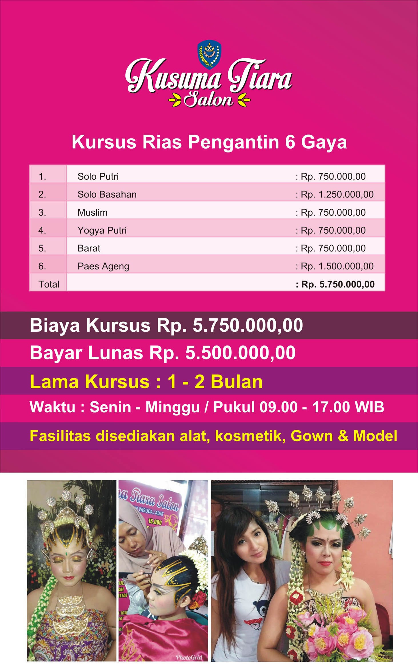 Kursus Rias Pengantin Kusuma Tiara Kursus Salon Jogja Medium