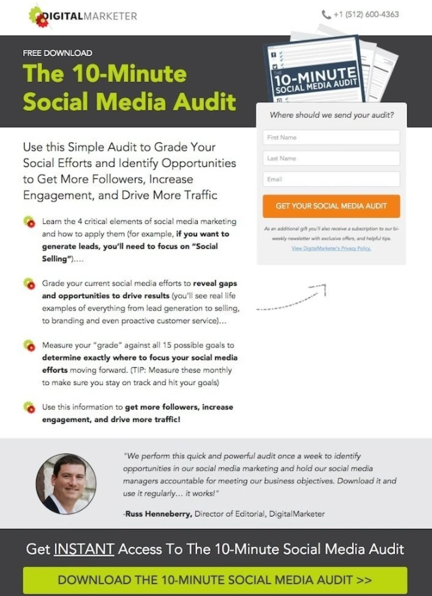 Digital Marketer Example Squeeze Page