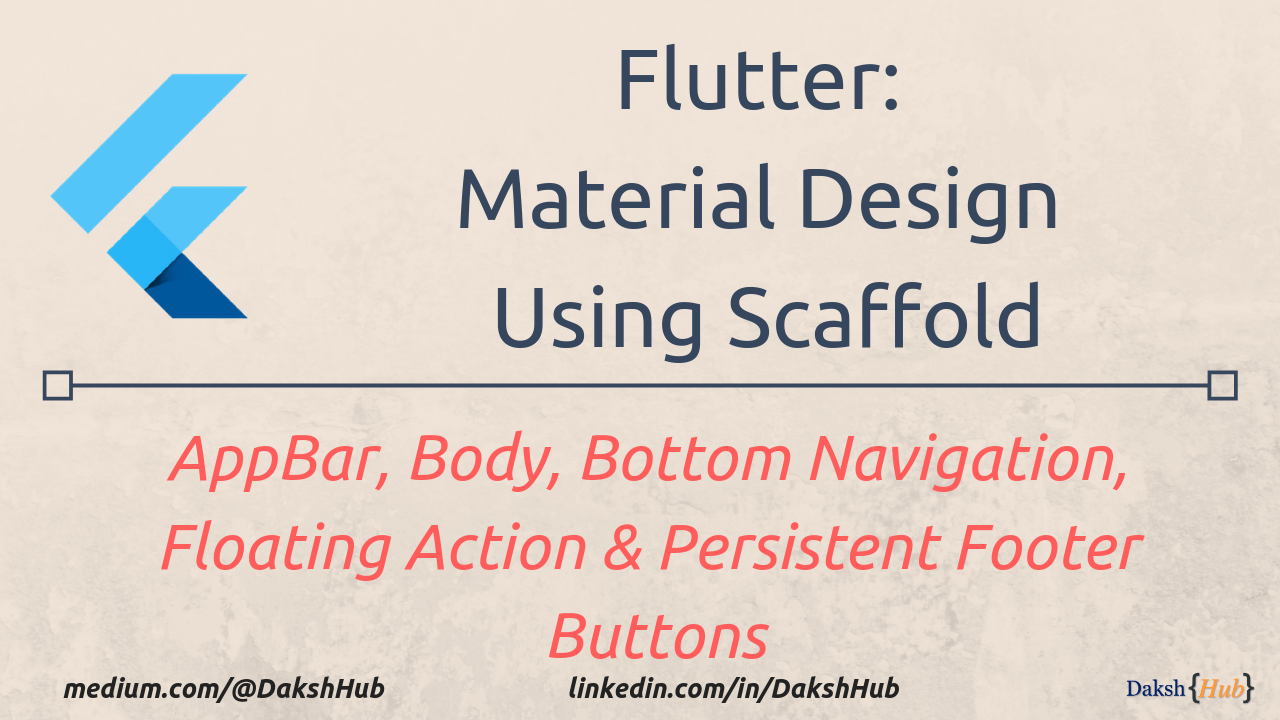 Flutter: Material Design Using Scaffold (AppBar, Body, Bottom