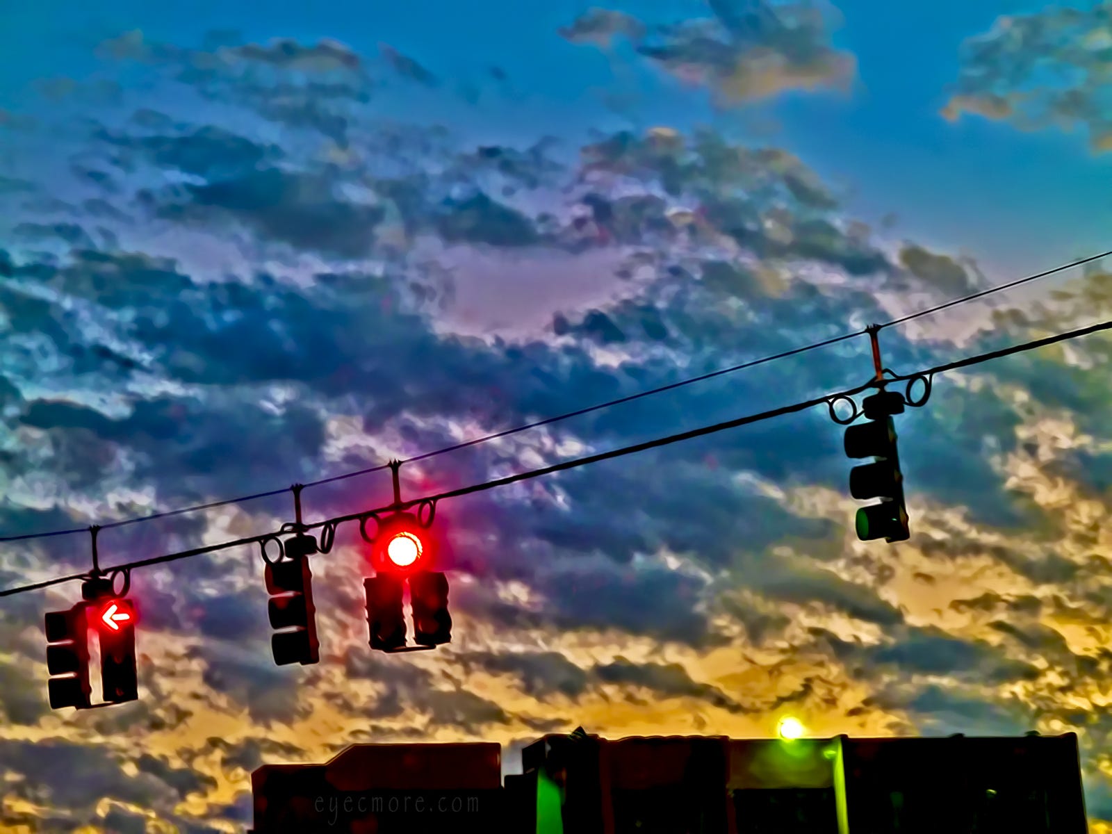 STOP Traffic Lights & Sunset by eyecmore