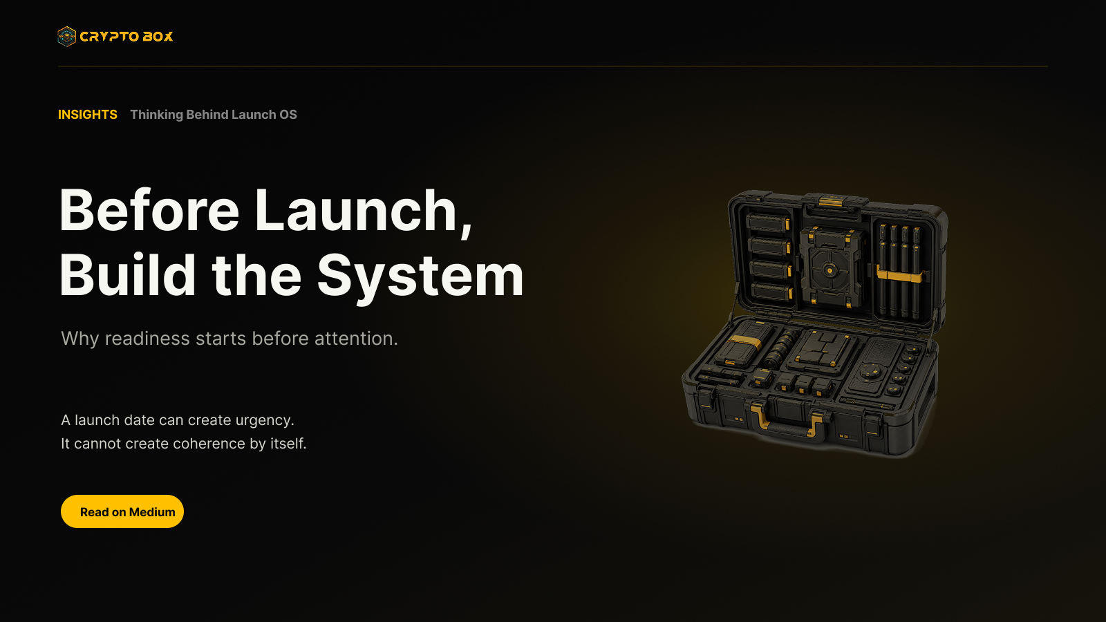 Before Launch, Build the System